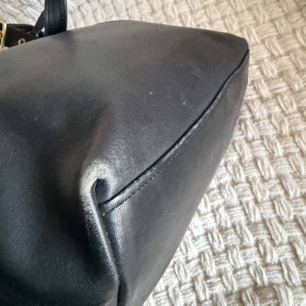 Vintage Old Coach Legacy Hobo Black Glove tan Leather - Picture 7 of 13
